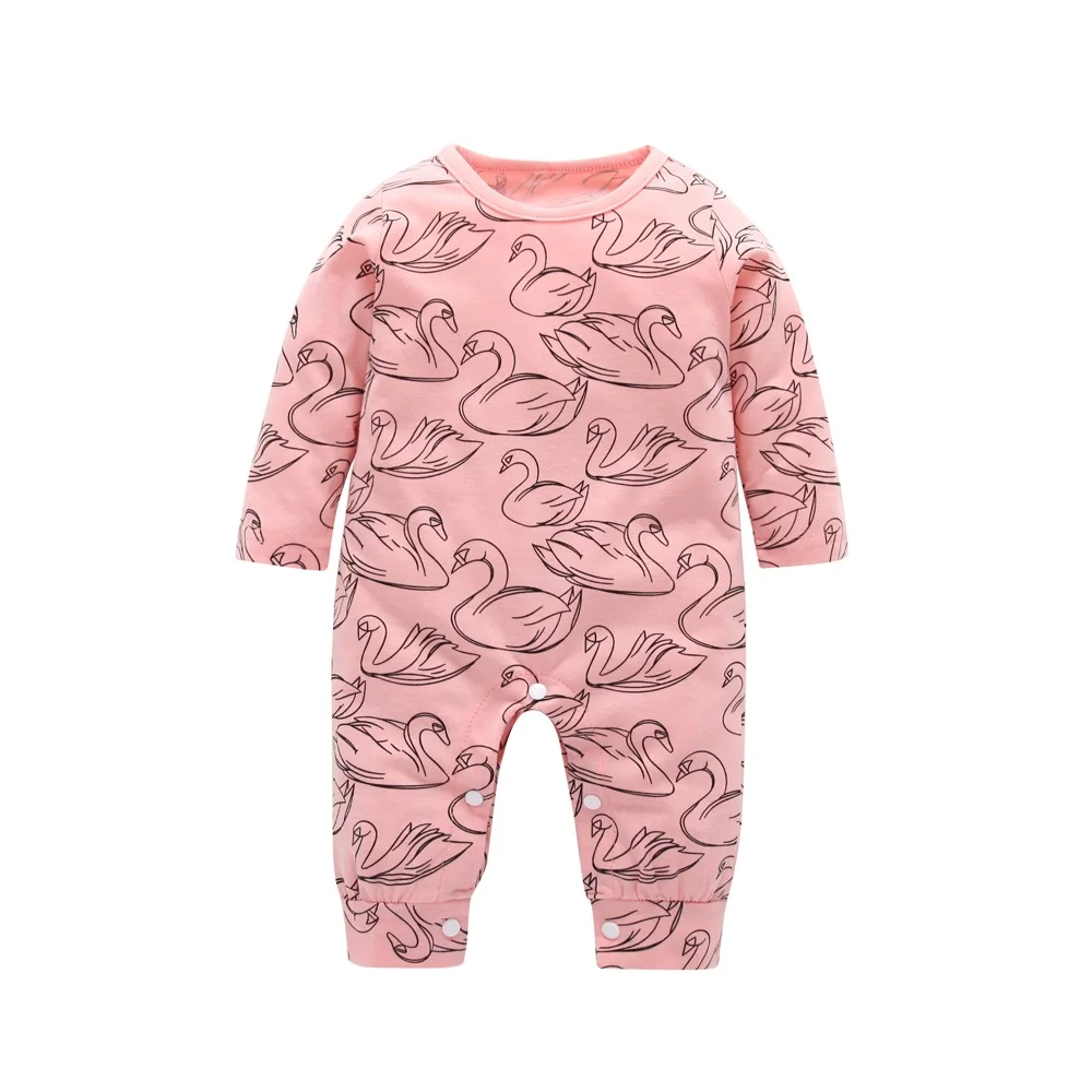 2018 جديد الوليد الطفل الفتيان الفتيات رومبير الأزهار المطبوعة طويلة الأكمام الشتاء القطن رومبير طفل بذلة Playsuit تتسابق الملابس