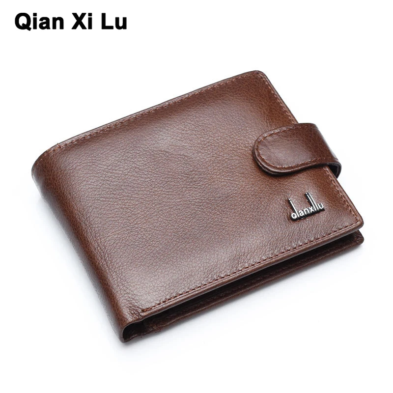 100% genuine leather wallet best wallets for man real leather purse with coin pocket trifold ...