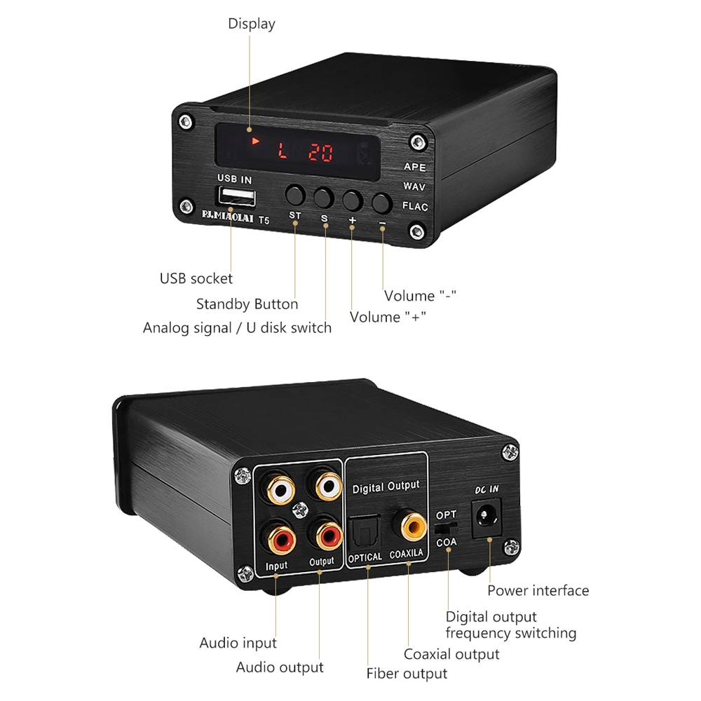 PJ. MIAOLAI SP3306AL APE музыкальный плеер без потерь HiFi Fever цифровой усилитель оптический коаксиальный цифровой декодер выходной усилитель