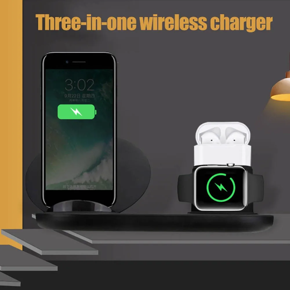 

3 in 1 Wireless Charger Holder Stand Organizer for Apple Watch AirPods iPhone