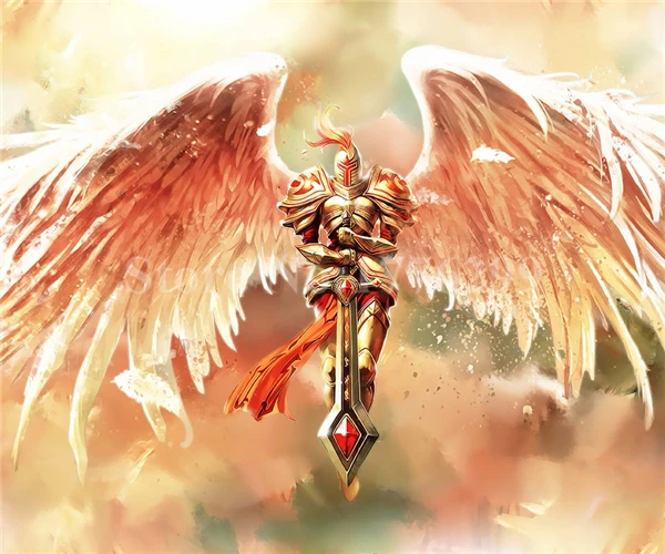 diy diamond painting cross stitch cartoon angel warrior crystal full