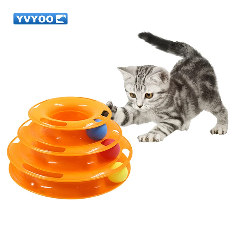 YVYOO 3 layer Funny Pet Toys Cat Crazy Ball Disk Interactive Amusement Plate Play Disc Trilaminar Turntable Cat Toy 1pcs D12 YVYOO 3 layer Funny Pet Toys Cat Crazy Ball Disk Interactive Amusement Plate Play Disc Trilaminar Turntable Cat Toy 1pcs D12