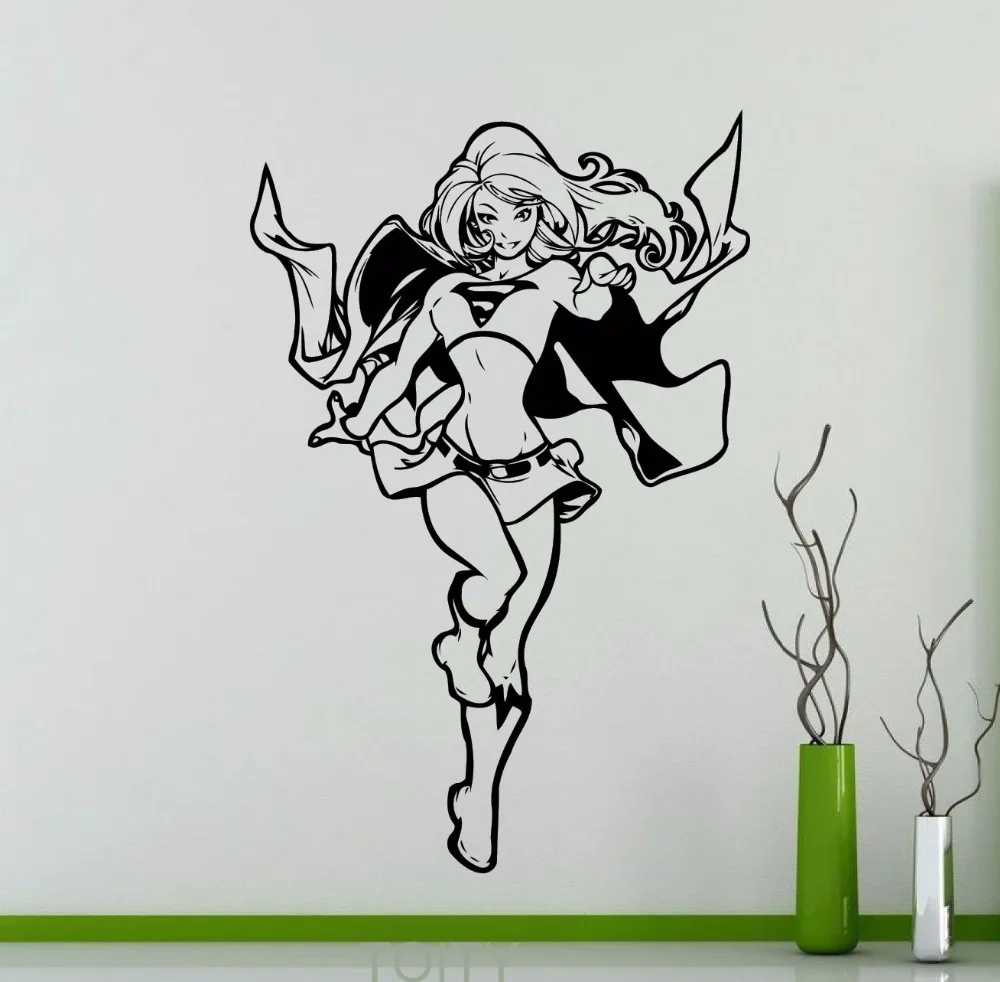 Supergirl Vinyl Sticker DC Marvel Comics Superhero Wall Decal Home
