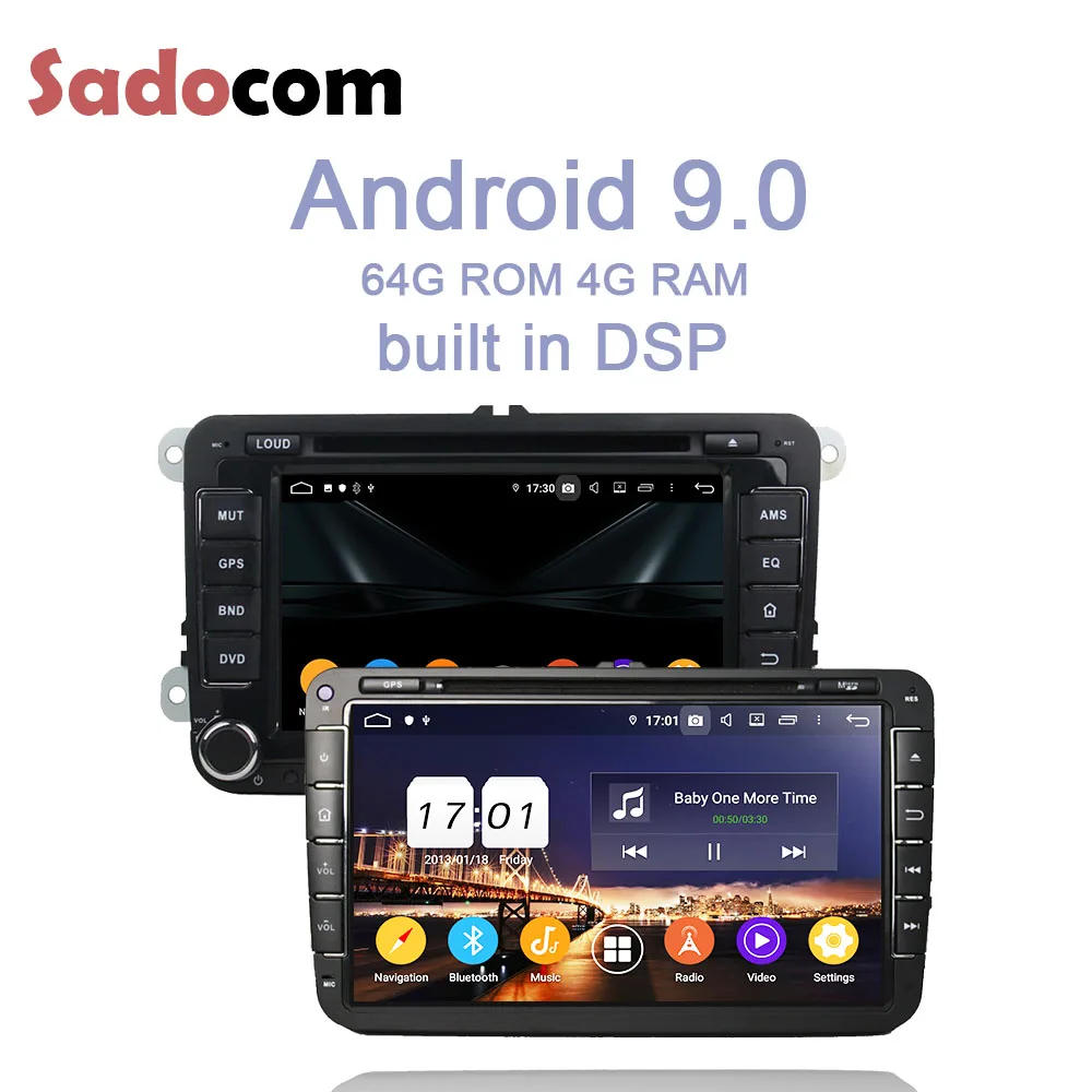 Cheap DSP IPS Android 9.0 4G + 64GB 8Core Car DVD Player GPS LTE autoradio wifi Bluetooth 4.2 for VW PASSAT CC Tiguan Skoda Leon Golf 3