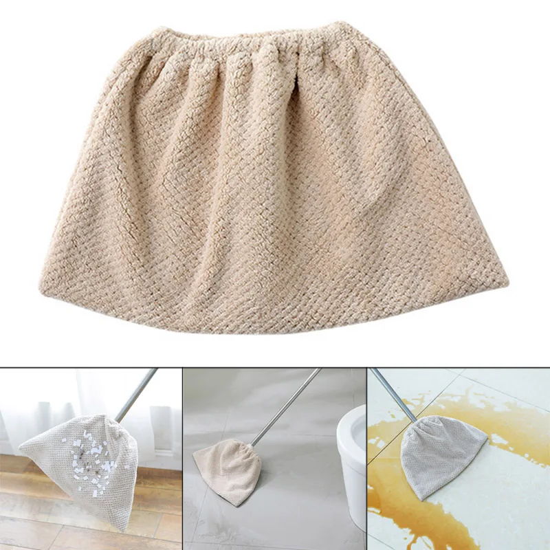 

Coral Velvet Broom Cover Cloth Absorbent Mop Household Cleaning Tool Replacement Cloth