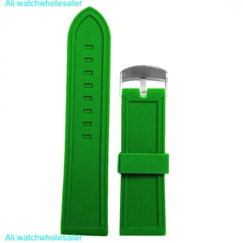 24mm Dynamic Green Silicone Jelly Rubber Unisex Watch Band Straps WB1054I24JB