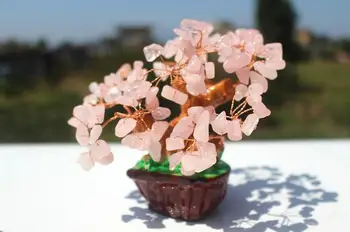 

Natural Rose Quartz lucky tree decoration free shipping