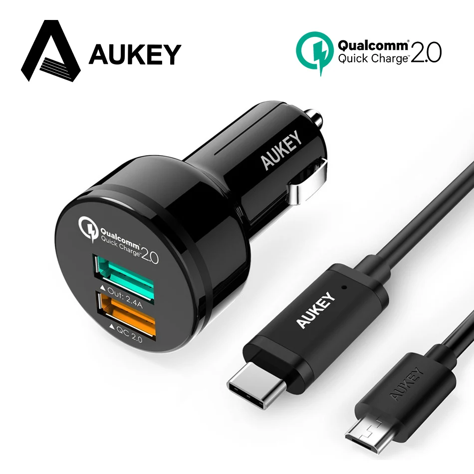 imágenes para AUKEY Para Qualcomm 2.0 Puertos USB Cargador de Coche de Carga Rápida Carga Variable 30 W Cargador de Coche para el Teléfono Móvil Xiaomi Gallaxy S8 imágenes para AUKEY Para Qualcomm 2.0 Puertos USB Cargador de Coche de Carga Rápida Carga Variable 30 W Cargador de Coche para el Teléfono Móvil Xiaomi Gallaxy S8