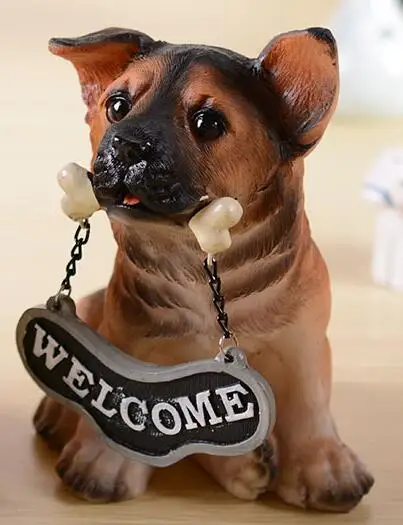 DMLS Прекрасный знак Добро пожаловать, фигурки для собак, офисные украшения, свадебный подарок, орнамент щенок, 1 шт - Цвет: Style 2