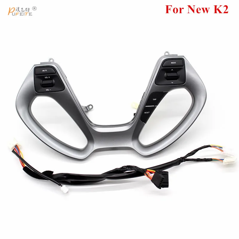 

PUFEITE Steering wheel channel control button fit for NEW KIA K2/RIO 2015 2016 Steering wheel switch car styling