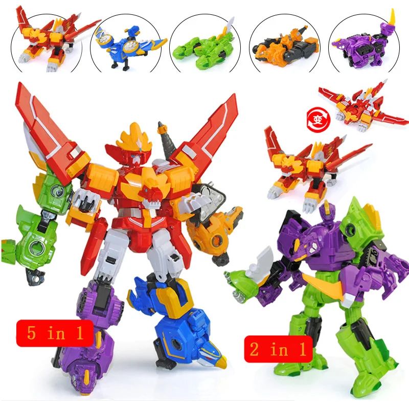 

Assembled Megazord Robots Dinozords Transformation Action Figure Toys Deformation Dinosaur Rangers Robot Boy Children Gifts