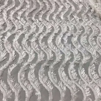 

Latest Net French Lace Material High Quality 3D Flowers French Net African Lace Fabric White Emboidered Wedding African Lace