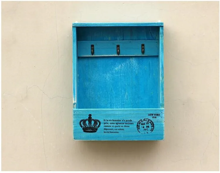 Винтажная деревянная коробка для ключей, настенная подвесная полка для хранения вещей, демонстрационная коробка, многофункциональная Ретро полка для мелочей, стойка для шкафа, коробка для хранения, подарок
