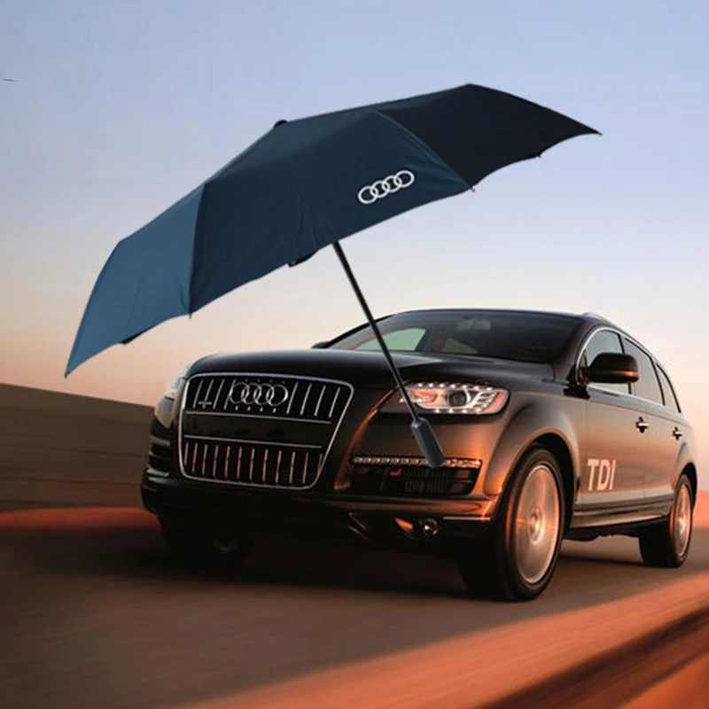 8K high quality bussiness Audi genuine leather handle brand sun rain