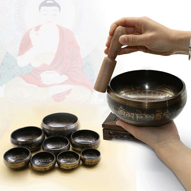 

Tibetan Singing Bowl Buddhism Hand Hammered Yoga Copper Chakra Meditation Gift