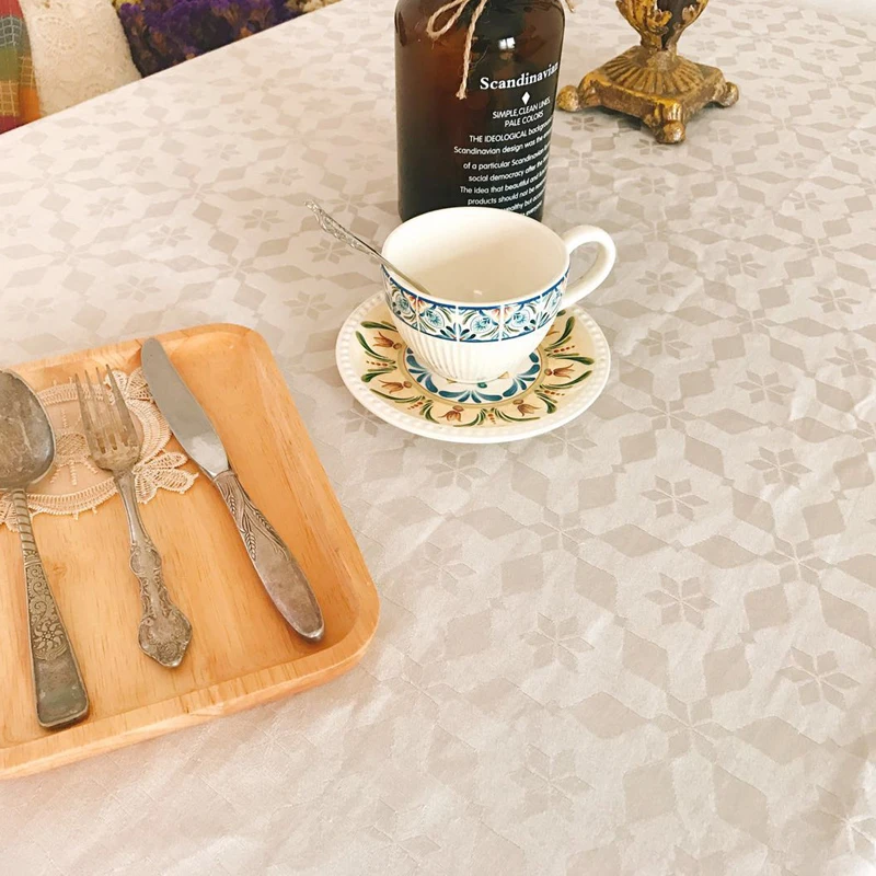 Baoyou European-style pastoral terylene jacquard tablecloth, tea table cloth, tablecloth, picnic cloth, sofa cover cloth - Цвет: 3