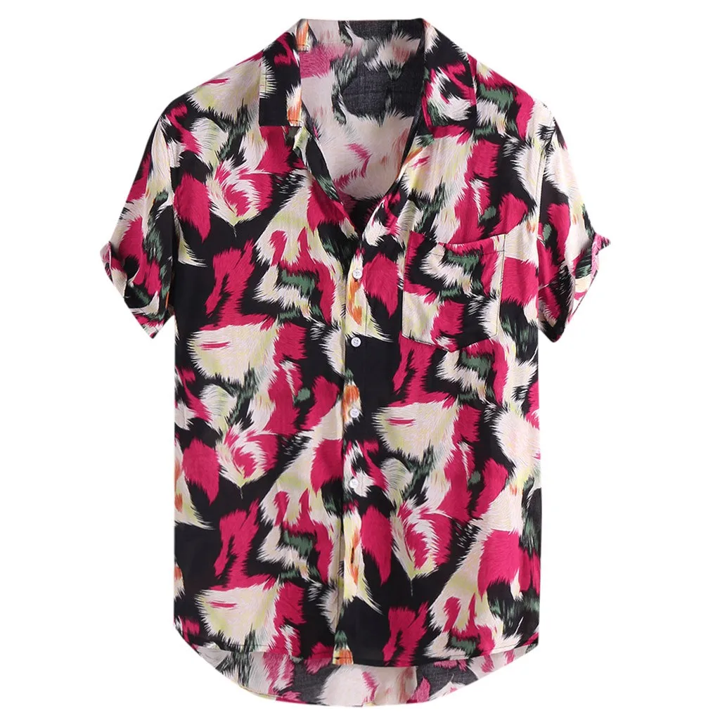 Мужская футболка с принтом на груди и карманом отложным воротником homme camiseta