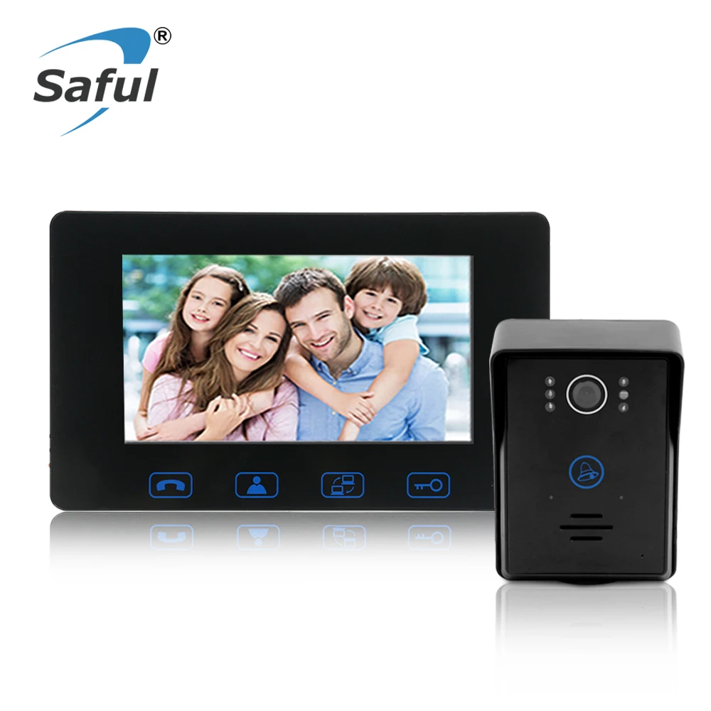 

Saful 7'' Wired Video Door Phone Waterproof Video Intercom Touch key Night Vision For Home Electric 2017 Hot Salling