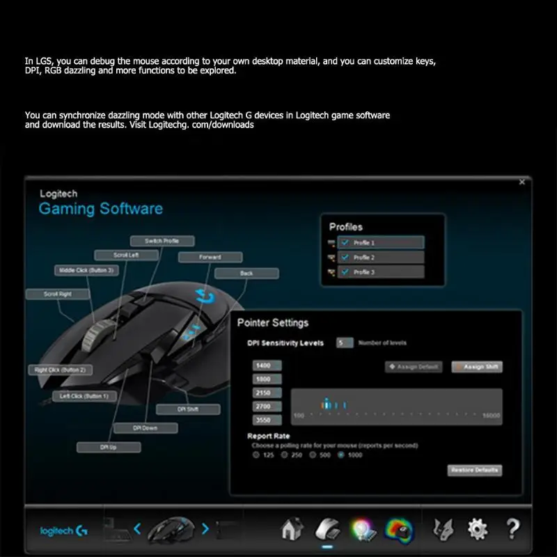 Logitech G502/M90/G102/G403/G402/G302/G90/MX518/G300S Hero программируемая игровая мышь 16000 dpi RGB игровая офисная мышь для ПК