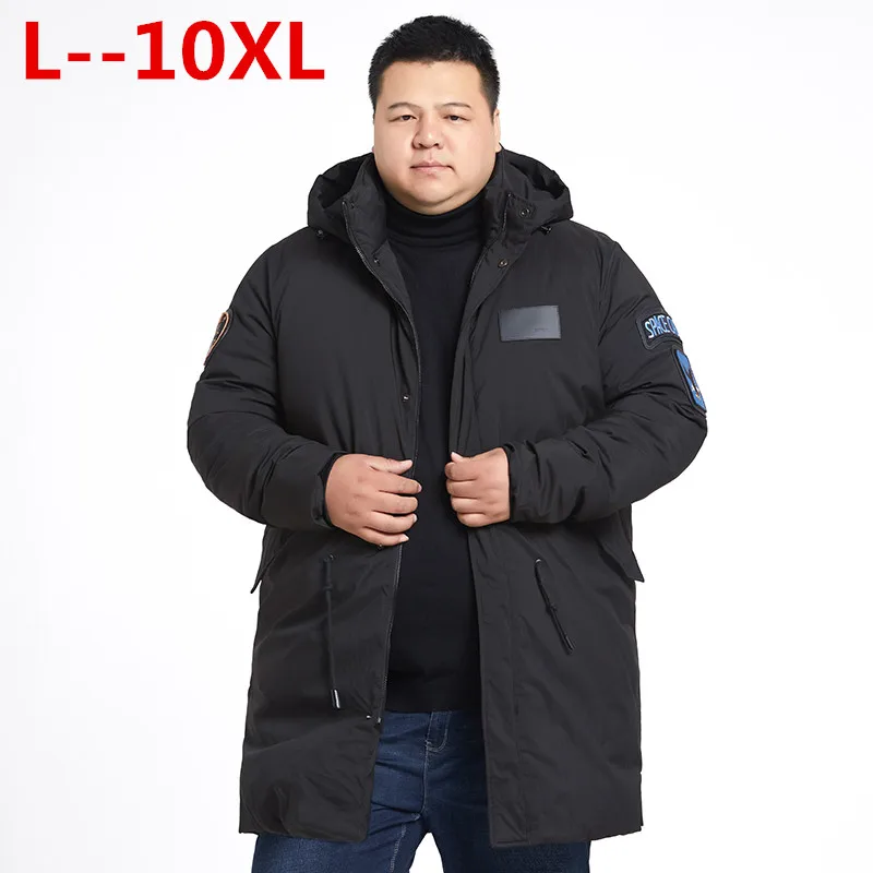 Большие размеры 10XL 8XL 6XL 5XL новая одежда Куртки Бизнес длинное плотное зимнее пальто Мужская однотонная парка модное пальто верхняя одежда