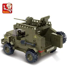 Building Block Sets Compatible with lego military Army jeep 3D Construction Brick Educational Hobbies Toys for Kids