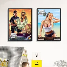 GTA 5 сексуальная девушка произведение искусства холст искусство печать живопись плакат Настенные картины для украшения дома украшения спальни без рамки картина