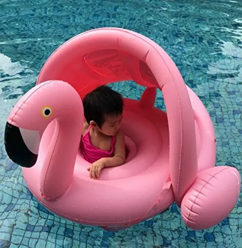 Розовый фламинго и Белый лебедь детский бассейн поплавок с регулируемым навесом младенческой надувной Лебедь плавательный кольцо