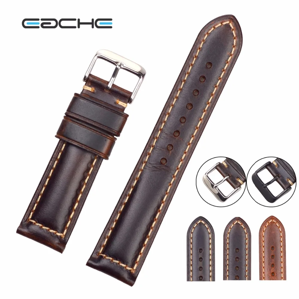 Ремешок для наручных часов из вощеной кожи 18/20/22 мм|watch strap|vintage watch strapblack buckle |