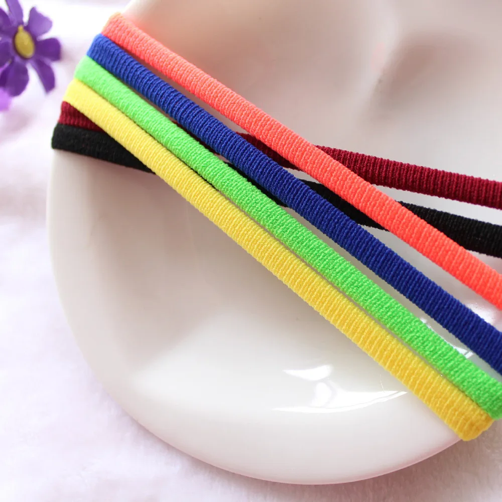 Hair Ties 50 Pcs Lowest Price Girl Elastic Hair Ties Band Rope Ponytail Bracelet Rubber String Hair Ties#40