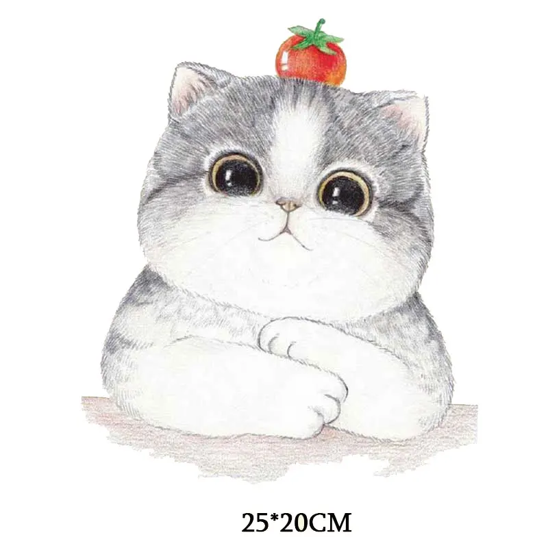 wh070 Железная нашивка для Костюмы милый маленький синим зверьком кошкой единорогом Верхняя часть одежды приложений наклейки теплопередачи футболки DIY значки с принтом - Цвет: wh070