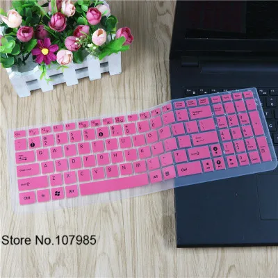 15 дюймовый ноутбук клавиатура силиконовая защитная крышка клавиатуры для ноутбука Asus X555 FL5800 F555 FX50 R557 X552 FX50J FX50JK A550 V505L - Цвет: Pink