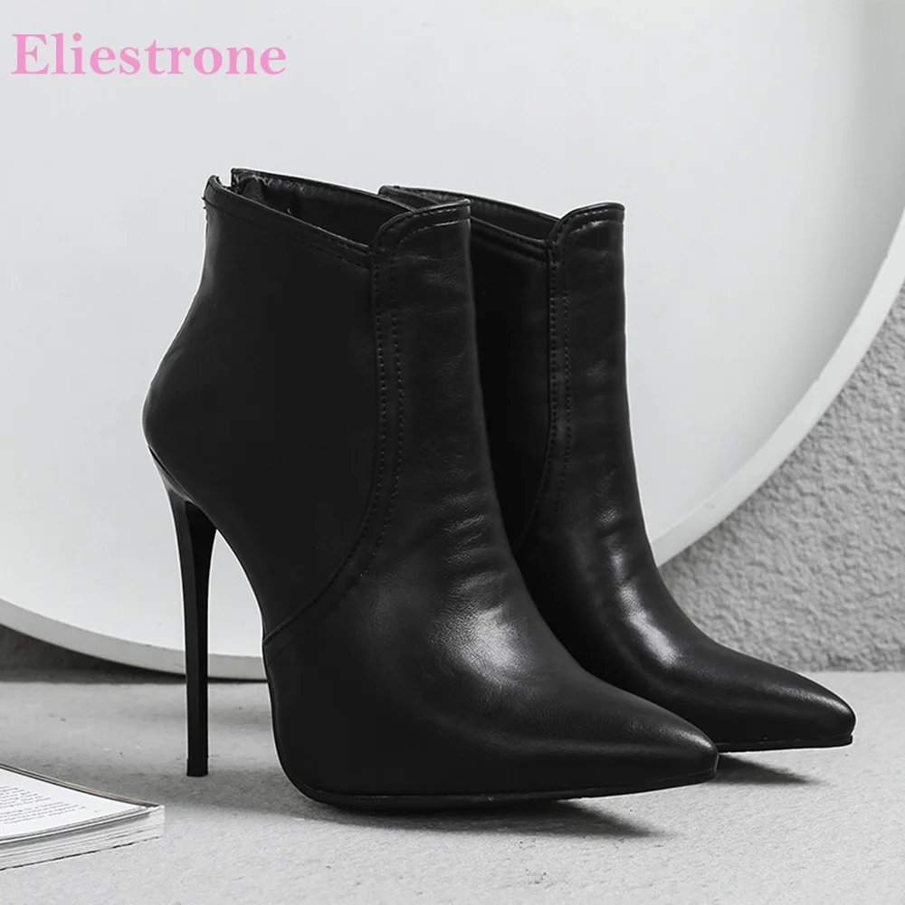 Ceny Brand New Glamour szary czarny kobiety kostki Nude formalne buty Sexy wysokie obcasy damskie buty do biura S273 Plus duży rozmiar 10 46 48