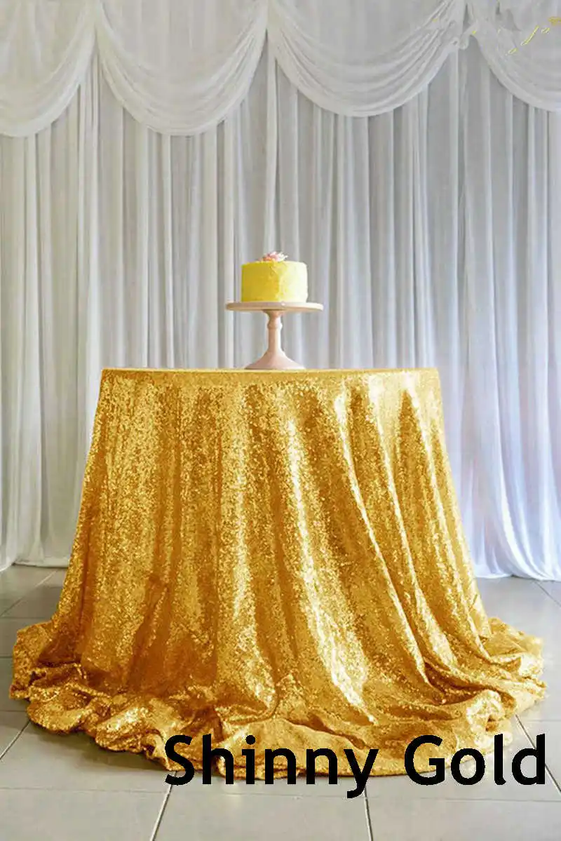 Shinny Gold B · Y круглая скатерть с блестками 132 дюймов-330 см розовая Золотая скатерть с блестками для рождественской вечеринки, свадебного декора-9531 - Цвет: Shinny Gold