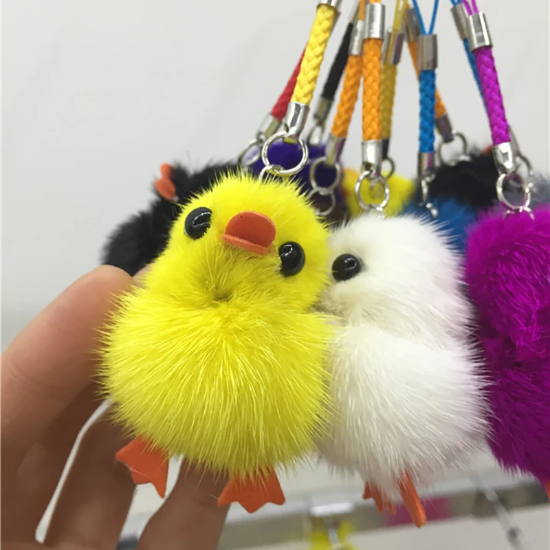 JKP 2018 The latest multiple colour duck mink fur key chain cute accessories for bags car pendant pompom luxury keychain GS-66 | Украшения
