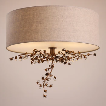 

creative cloth iron flowers ceiling lamp master bedroom living room crystal villa lobby decoration ceiling light Z116726