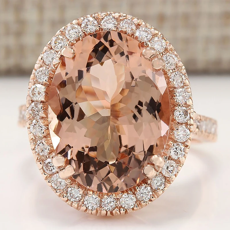 

Orange Stone Rings for Women Wedding Ring Rose Gold Rhinestone Crystal Ring Luxury Jewelry Bague Femme Anillos O35K305