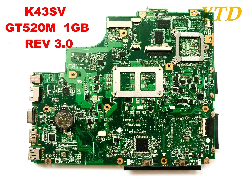 Оригинальная материнская плата для ноутбука ASUS K43SV K43SV REV 3,0 GT520M 1GB протестирована хорошая разъемы