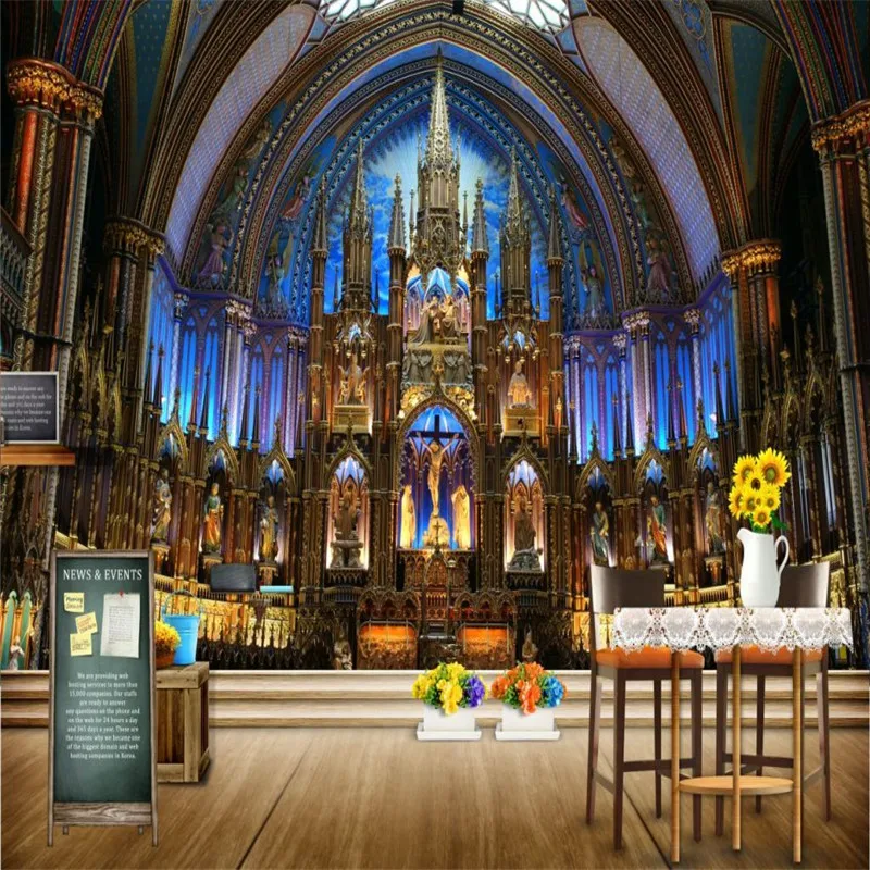 Обои на заказ с изображением Божьей церкви крестиком молитвенный фон