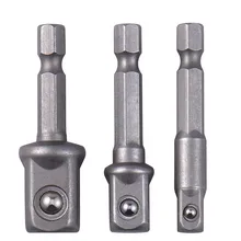 3 PCS HEX Shank ไดรฟ์ Wrench สว่านเจาะอะแดปเตอร์ขยายอะแดปเตอร์ชุด 1/4 3/8 1/2 ไขควงเครื่องมือ(China)