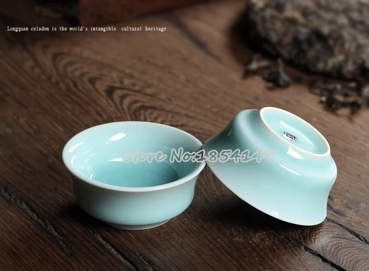 Китайский Longquan Celadon фарфоровый ручной кунг-фу КИТАЙСКИЕ чашки и чайное блюдце чаша для чая 40 мл китайский чайник кофейная чашка высокое качество