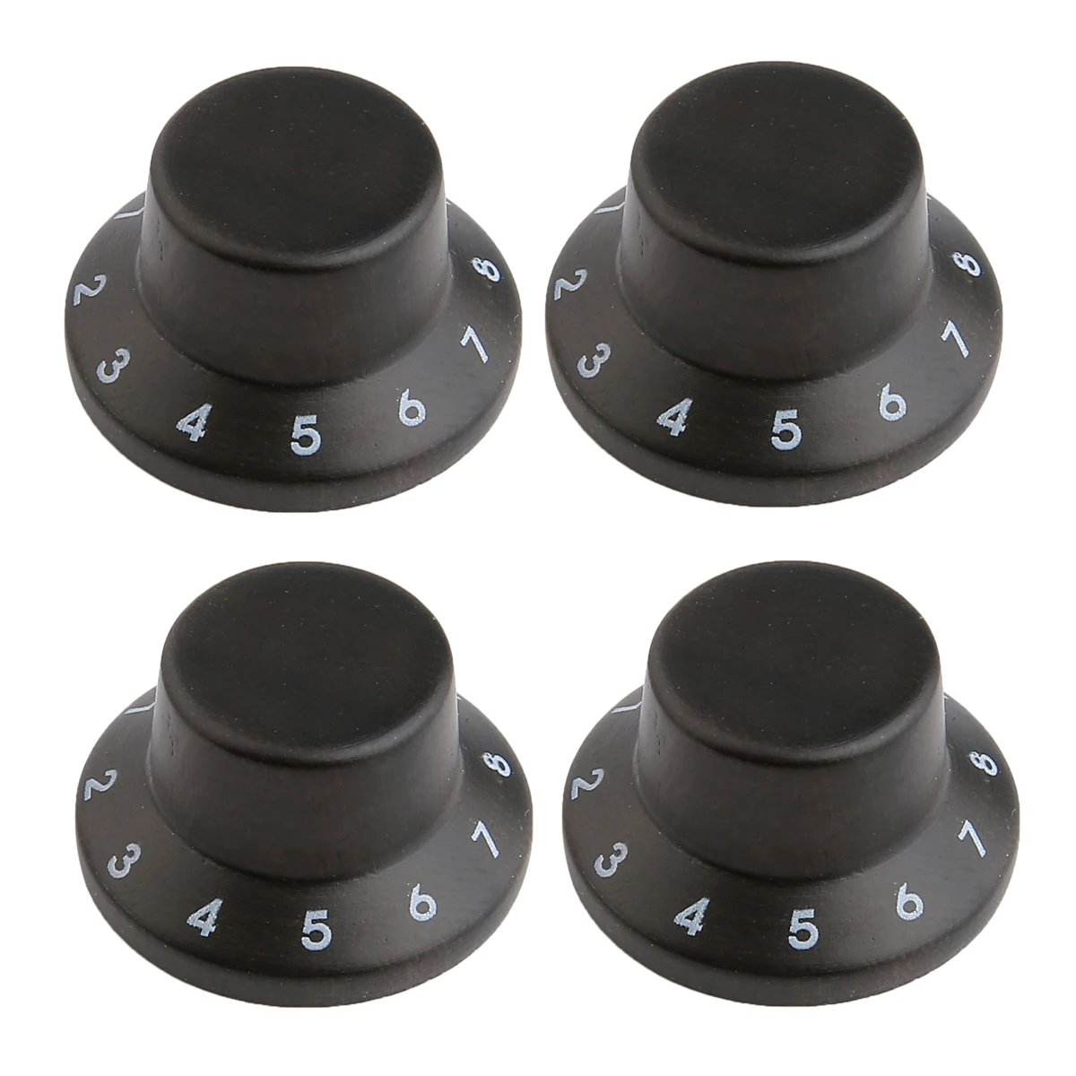 4 pcs Rose Wood Dopro деревянные ручки Strat Стиль колокольчики деревянные ручки управления гитары бас верхняя шляпа ручки с номерами клен/Роза/Зебра дерево - Цвет: 4 pcs Rose Wood
