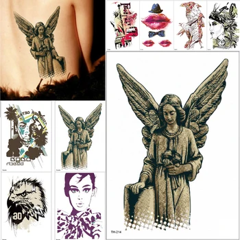 

2018 new 25 designs Temporary Tattoo Sticker Statue of Liberty Indian girl eagle pattern tattoos Water Transfer body art makeup