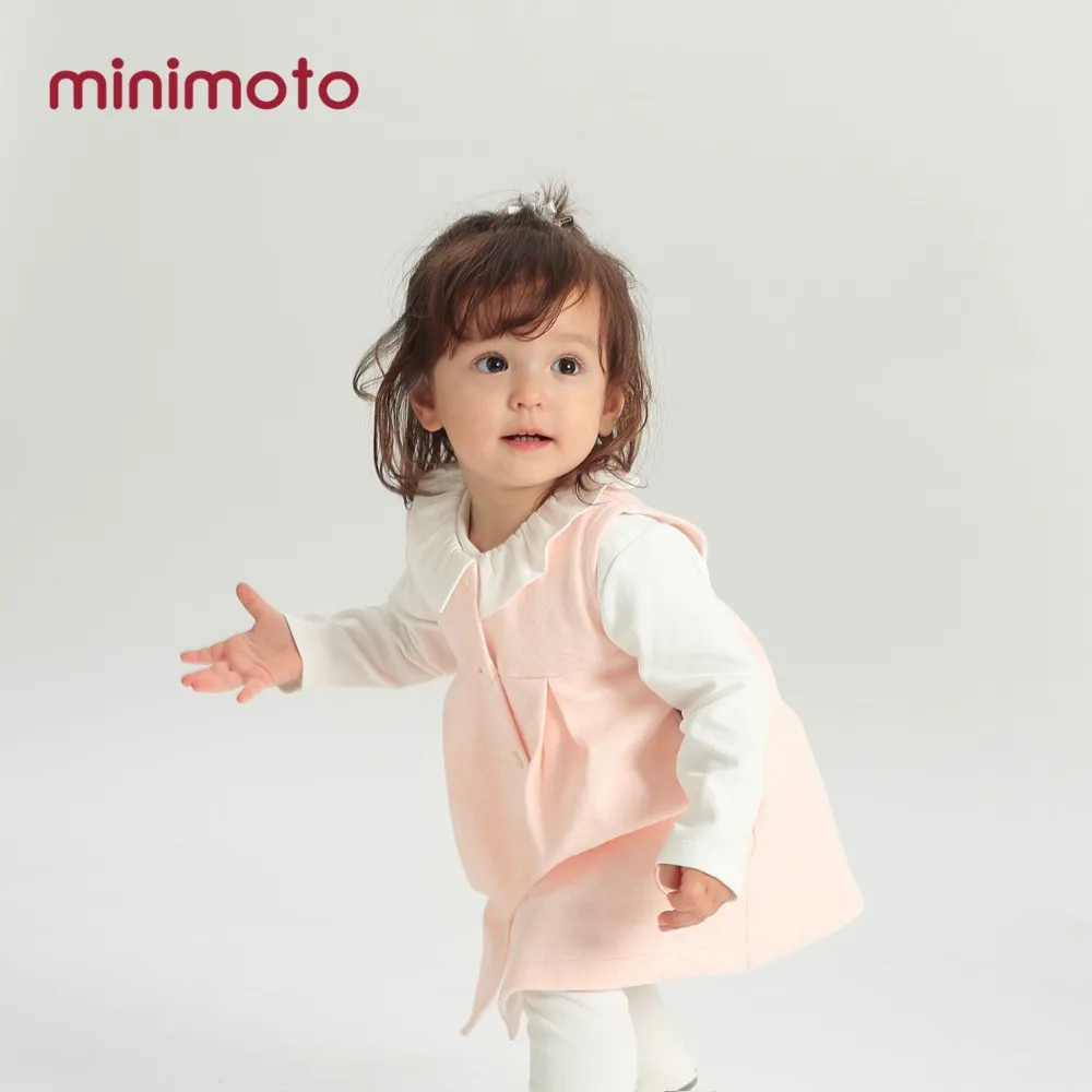 

Minimoto Children Cute Dress Toddler Fashion Vest Doll Dress Girl Princess Collar Dresses Kids Cotton Clothing For Wedding Party