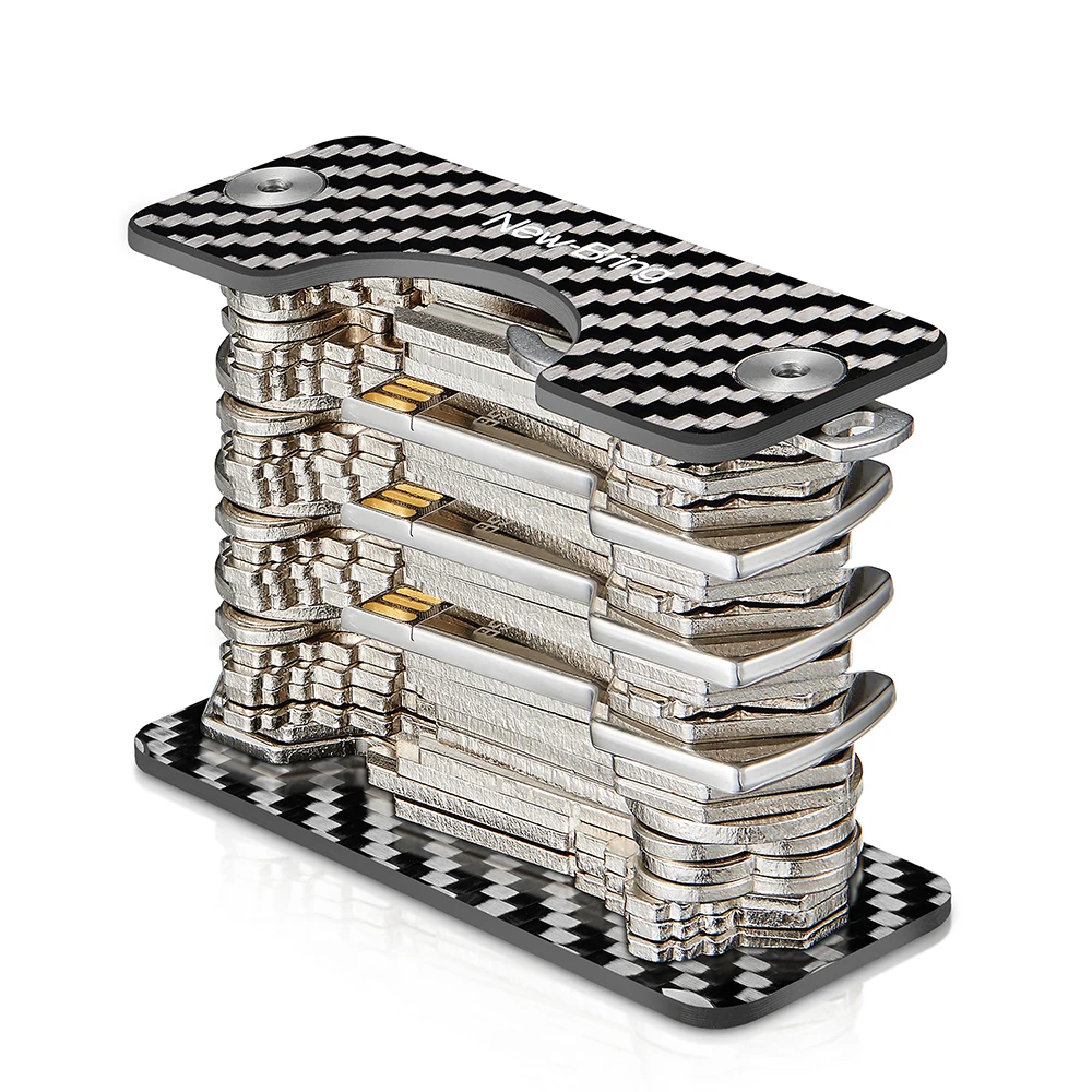 Goedkoop Newbring Smart Key Houder Sleutelhanger Autosleutel Portefeuilles Ring Collector Huishoudster Koolstofvezel G2 Diy Edc Pocket Key Organizer Smart