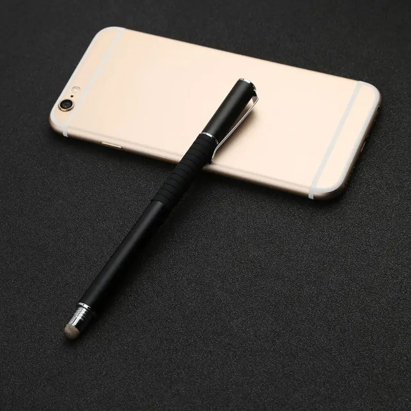 2 в 1 емкостный сенсорный экран Стилус для рисования ручка с ручкой шляпа Ручка Зажим для Iphone, смартфона планшетный ПК компьютер