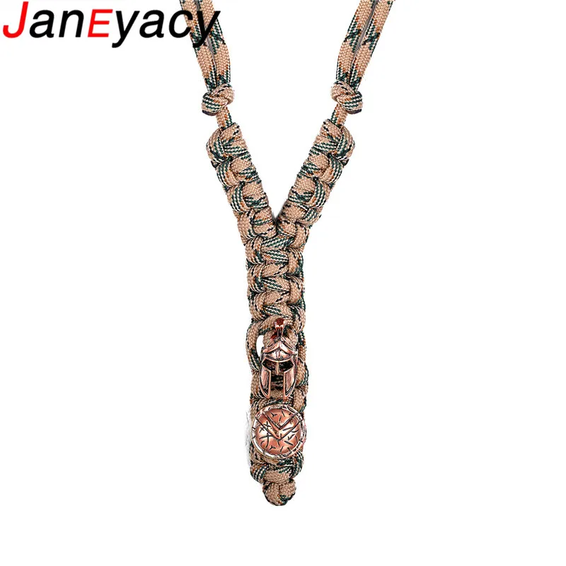 

2018 Army Soldier Outdoor Survival Necklace Men Spartan Helmet Umbrella Rope Ladies Necklace Nylon Necklace Women Colar Homens