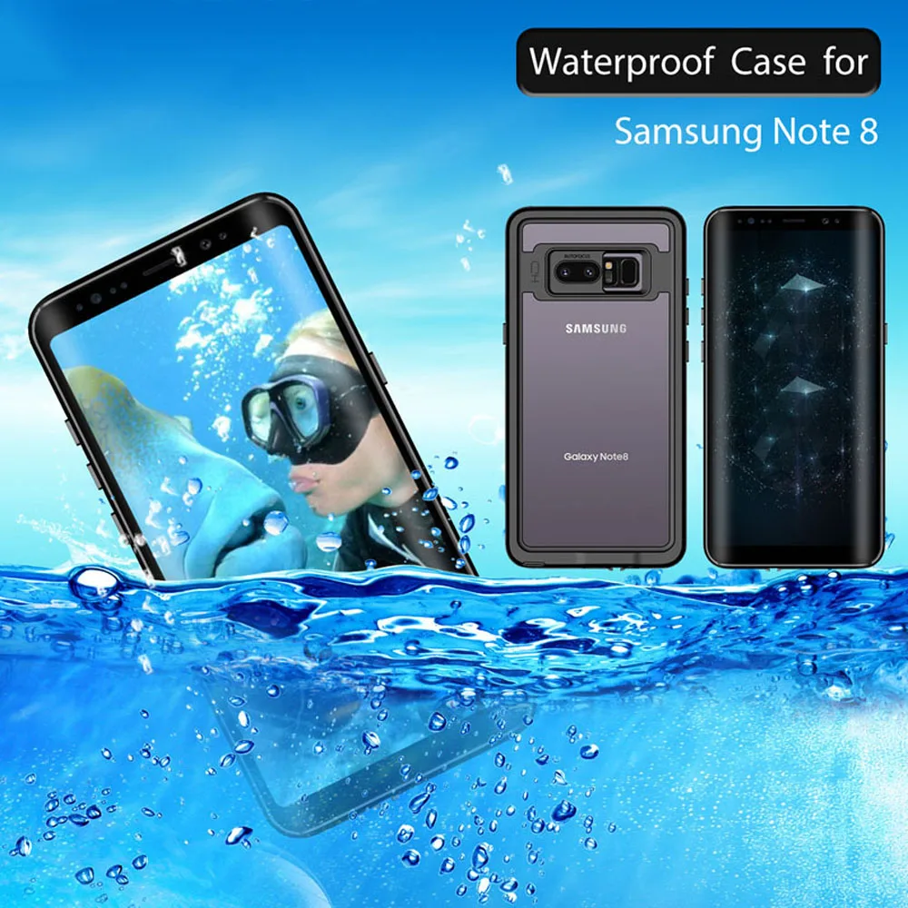Diving Sealed Cover For Samsung Galaxy Note 8 Note 9 S8 S9 Plus Case Waterproof PC Armor For Samsung Note 8 Clear Case (2)