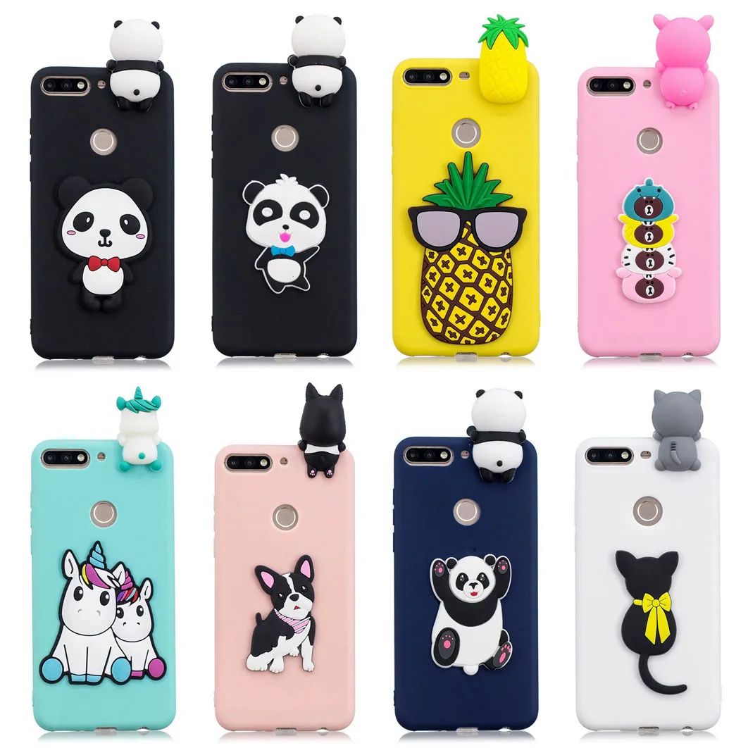 3D Stress Relief Silicon Phone Case For Huawei Y7 Prime 2018 Cute Soft