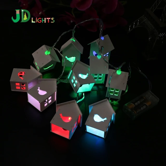 Vogel Houten huis Duif wedding decoratie fairy lights lamp op ... Vogel Houten huis Duif wedding decoratie fairy lights lamp op ...