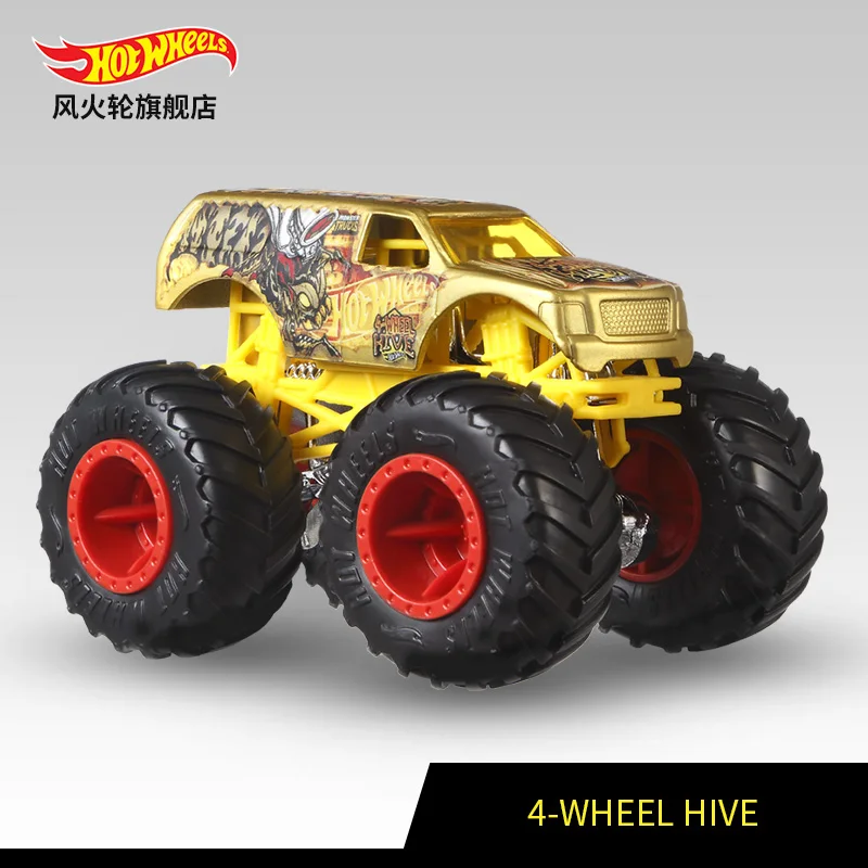 1: 64 Hot Wheels Monster Trucks Металлический Игрушечный Автомобиль Hotwheels гигантские колеса большая коллекция ног Wild Collision Car Toys FYJ44 - Color: 14